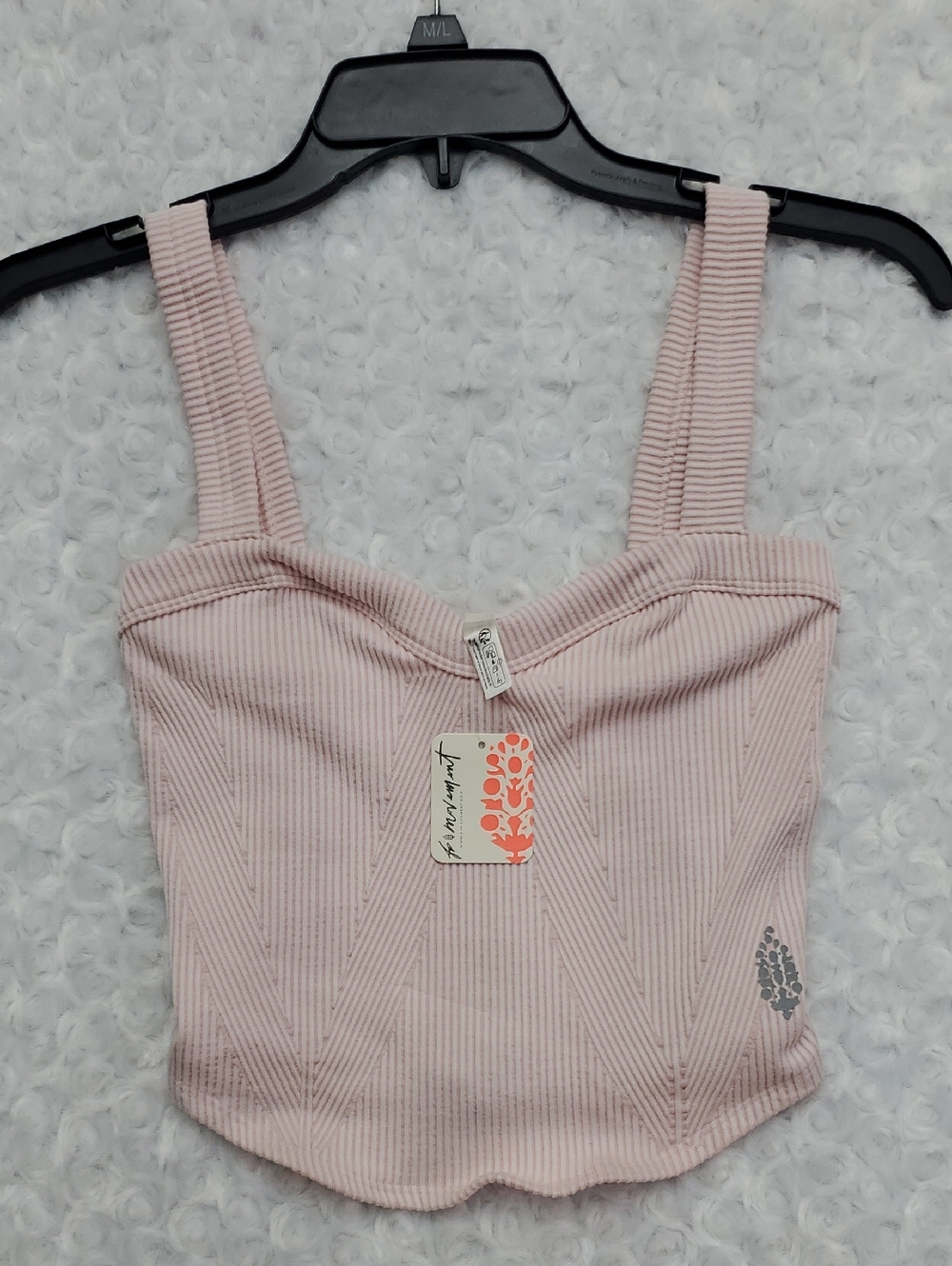 FP Movement by Free People Ribbed Square-Neck Crop Tank - Light Pink C4